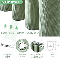 Dynamene Extra Wide Shower Curtain - 84 Inch Wide