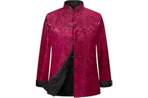 Funny World Tang Suit Men Hanfu Chinese New Year Shirt Traditional Clothes Both Sides Long Sleeve Top