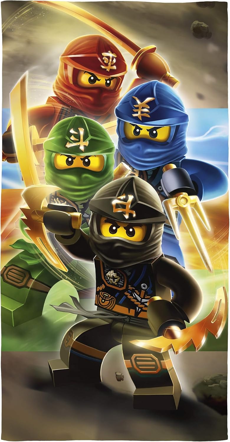Lego Ninjago Movie Bath Towel Bath Towel Beach Towel Velour Towel 70 X 140 Cm Lloyd Kai Zane Amazon De Kuche Haushalt