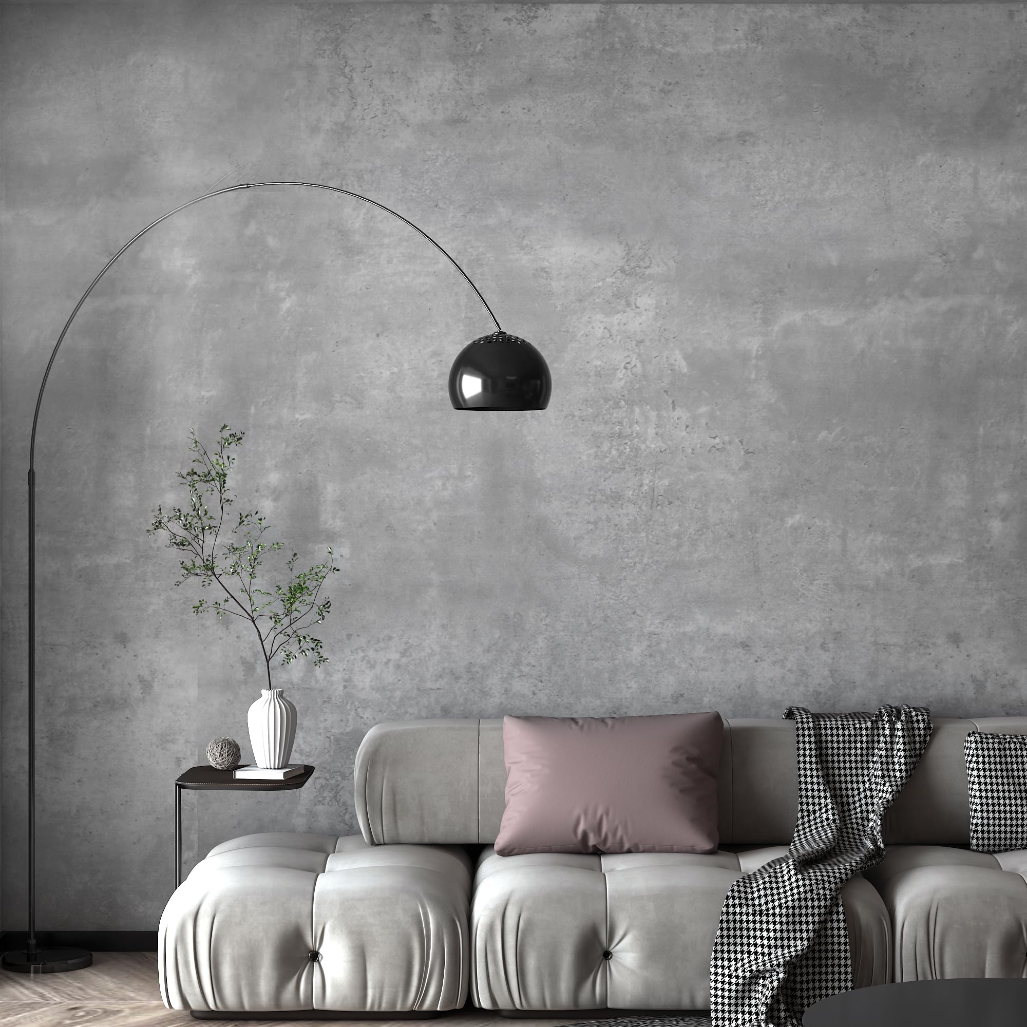 TOTIO Wallpaper with Grey Concrete Structure 60 cm x 9 m Matte Thickening Waterproof SelfAdhesive Wallpaper in Industrial Style Wall Sticker with Cement Pattern DIY Vinyl Decorative Paper for Office