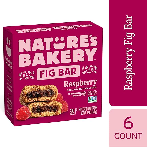 NATURE’S BAKERY RASPBERRY FIG BARS, 2 OZ, 6 CT