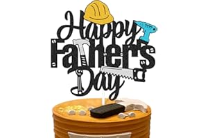 LONKISYL Happy Father’s Day Cake Topper Best Dad Ever We Love You Daddy Cake Decoration Tools Theme for Happy Father’s Day Festival Party Supplies Glitter Black Decoration