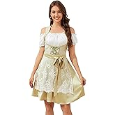 Populus Oktoberfest Outfits Women German Traditional Bavarian Dirndl Dress Costume for Cosplay Party