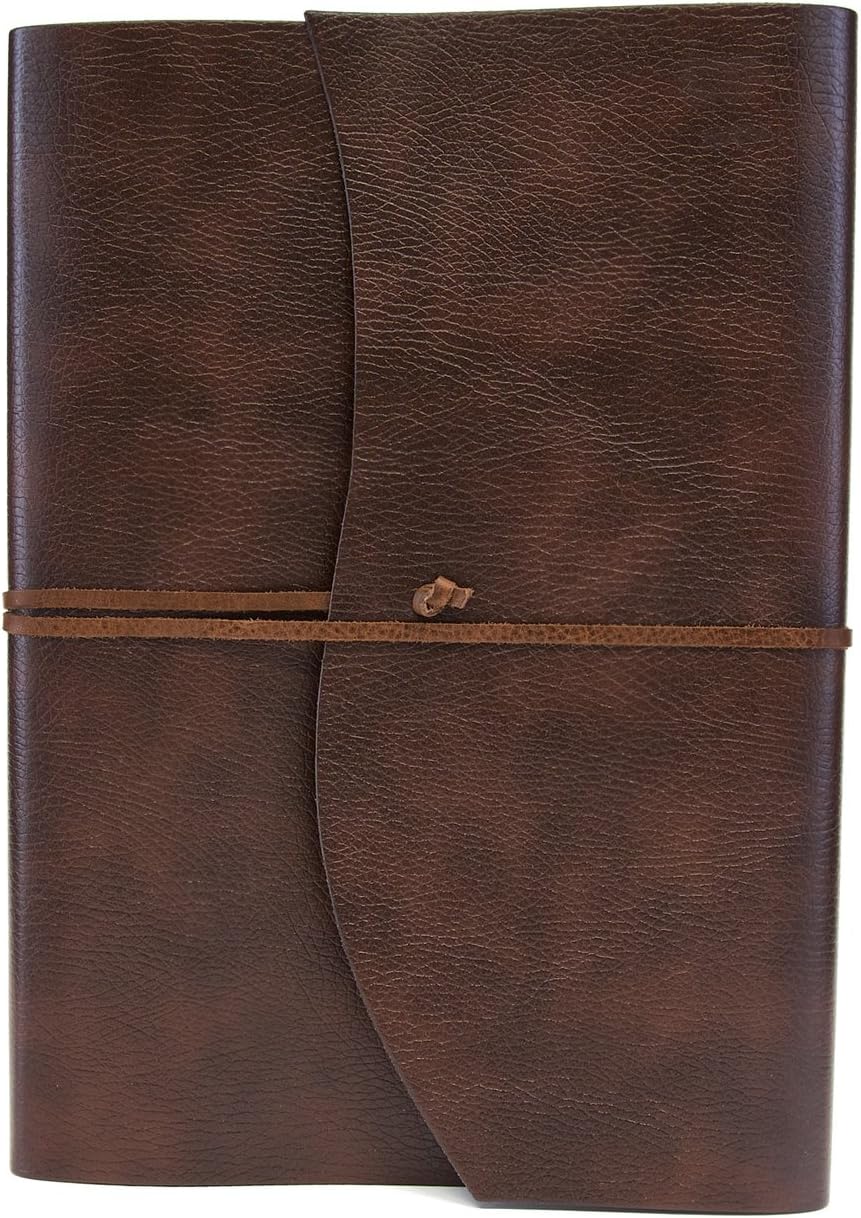 BELCRAFT Tivoli A4 Large Recycled Leather Bound Journal, Notebook, Notepad, Including Gift Box, A4 (21x30 cm) Brown - Image 3