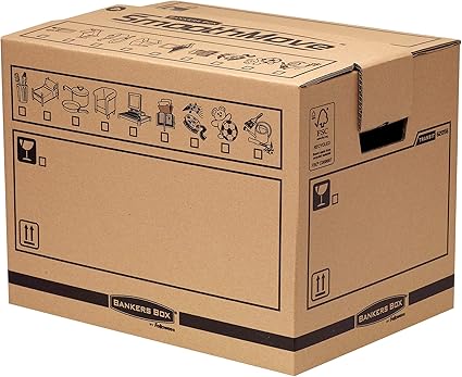 Fellowes Bankers Box - Caja para mudanza, tamaño mediano: Amazon.es: Oficina y papelería
