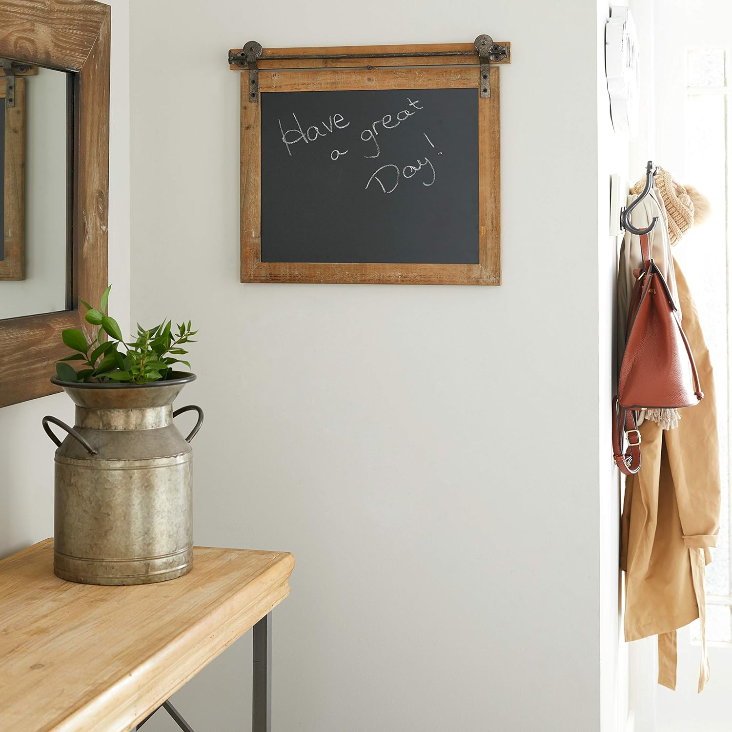 Deco 79 84252 Rectangular Wood and Metal Chalkboard, 16x2x28, Brown/Black: Home & Kitchen
