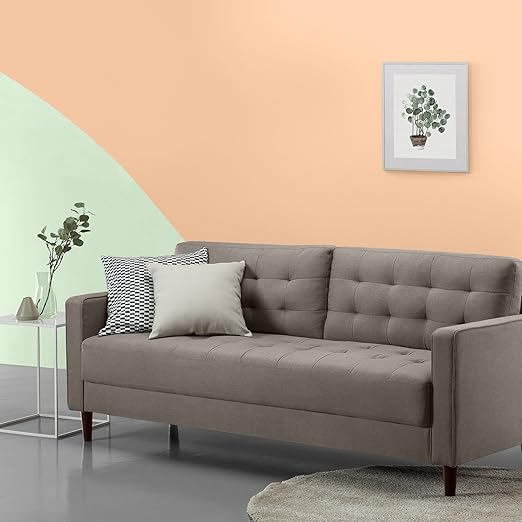 Amazon Com Zinus Benton Mid Century Upholstered 76 Inch Sofa