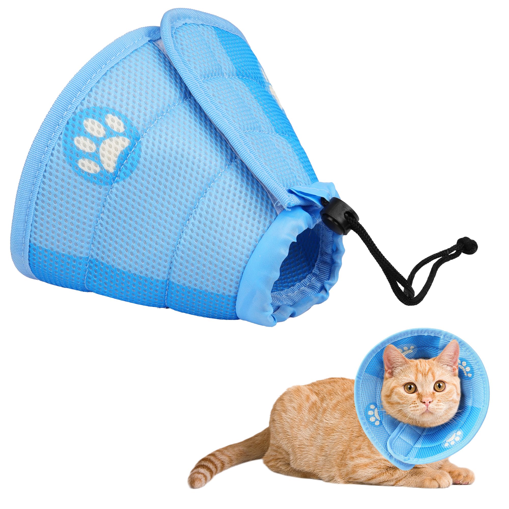 Cat Collar Adjustable Collar Cat: Recovery Collar Soft Protective Cone Protective Collar for Cats, Puppies, Small Dogs (M)