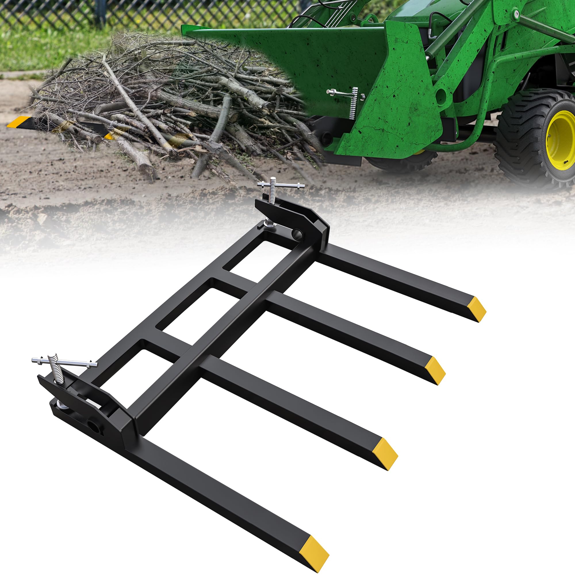Photo 1 of *MISSING PARTS*
YITAMOTOR Clamp on Debris Forks to 48" Bucket, 2500 lbs Capacity Heavy Duty Pallet Fork Fit for Loader Bucket Skid Steer Tractor