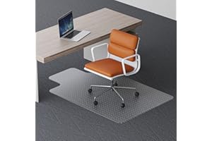 CICONIRA Office Chair Mat for Carpeted Floors with Lip, 48"X30" 2.2mm Thick, Transparent Desk Chair Mats with Studs for Low and Medium Pile Carpets, Easy Glide, Flat without Curling