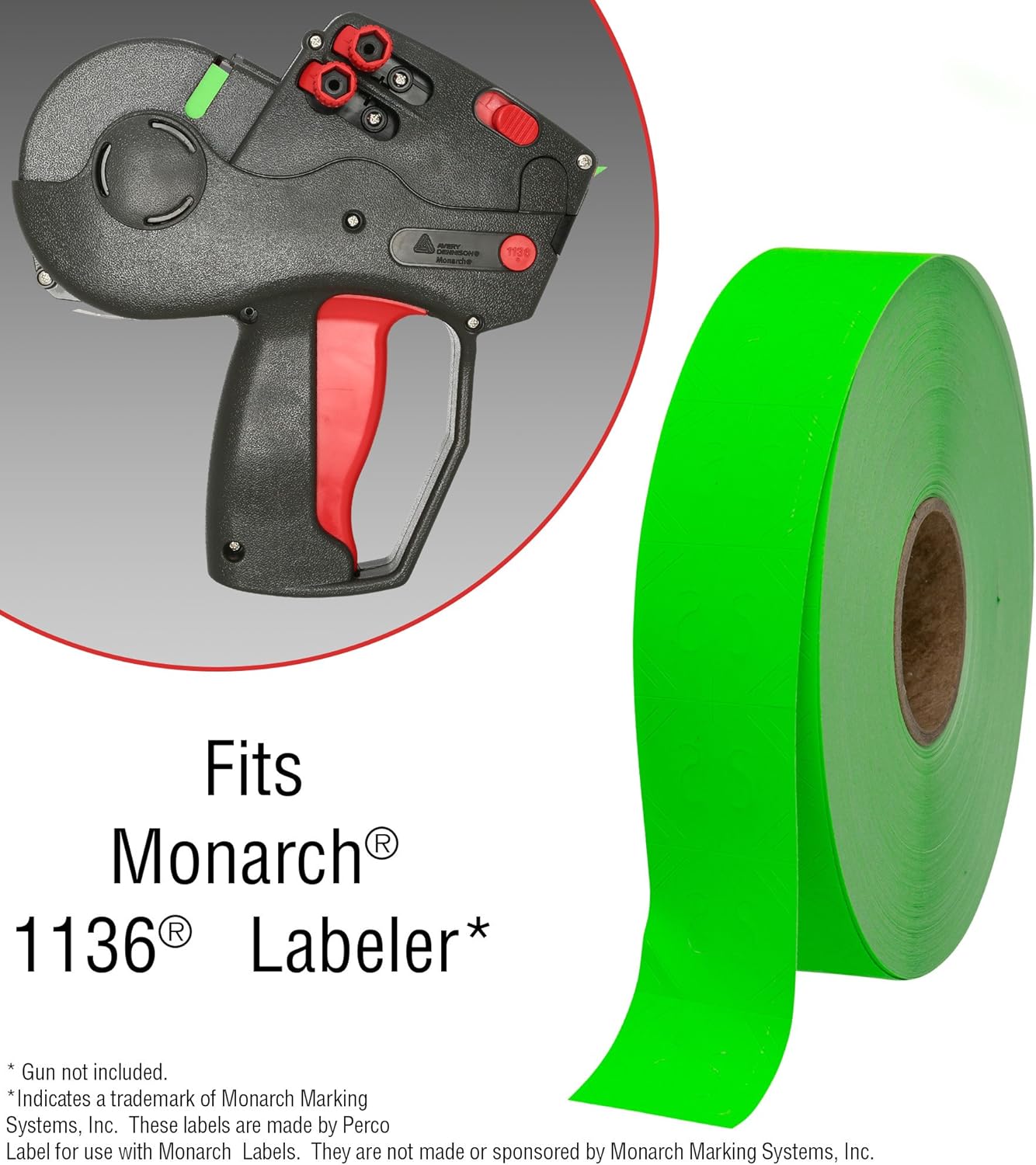 Fluorescent Green Pricing Labels for Monarch 1136 Price Gun – 8 Rolls, 14, 000 Pricemarking Labels : Office Products