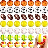 Zhanmai 48 Pcs Sports Stress Balls for Kids Adults Mini Foam Stress Balls Sport Party Favors Piñata Fillers Basketball Baseball Soccer Fidget Toy for Anxiety Relief Classroom Goodie Bag Stuffers