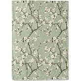 coedoaes Retro Apricot Blossom Fleece Blanket - 50x60in Elegant Flower Floral Branch Green Throw Blankets,Soft Cozy Lightweight, Ideal for Living Room Home Decor and Kids Women Girls Spring Gifts