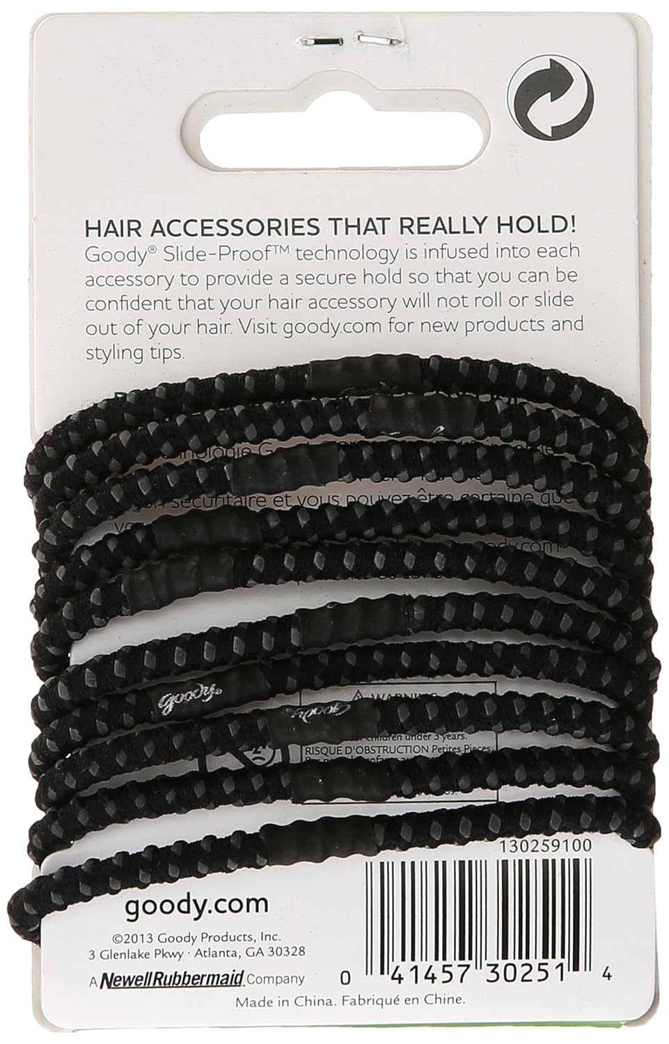 Goody Hair SlideProof Hair Tie Elastics, 4mm, Black, 10-count : Goodie Hair Accessories : Beauty