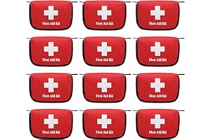 Faylapa 12Pcs Mini Empty First Aid Bag, 5.5x3.5x1.5 inches Travel Pouch Bag for Travel, Car, Home, Office, Camping, Outdoor (Bag Only)