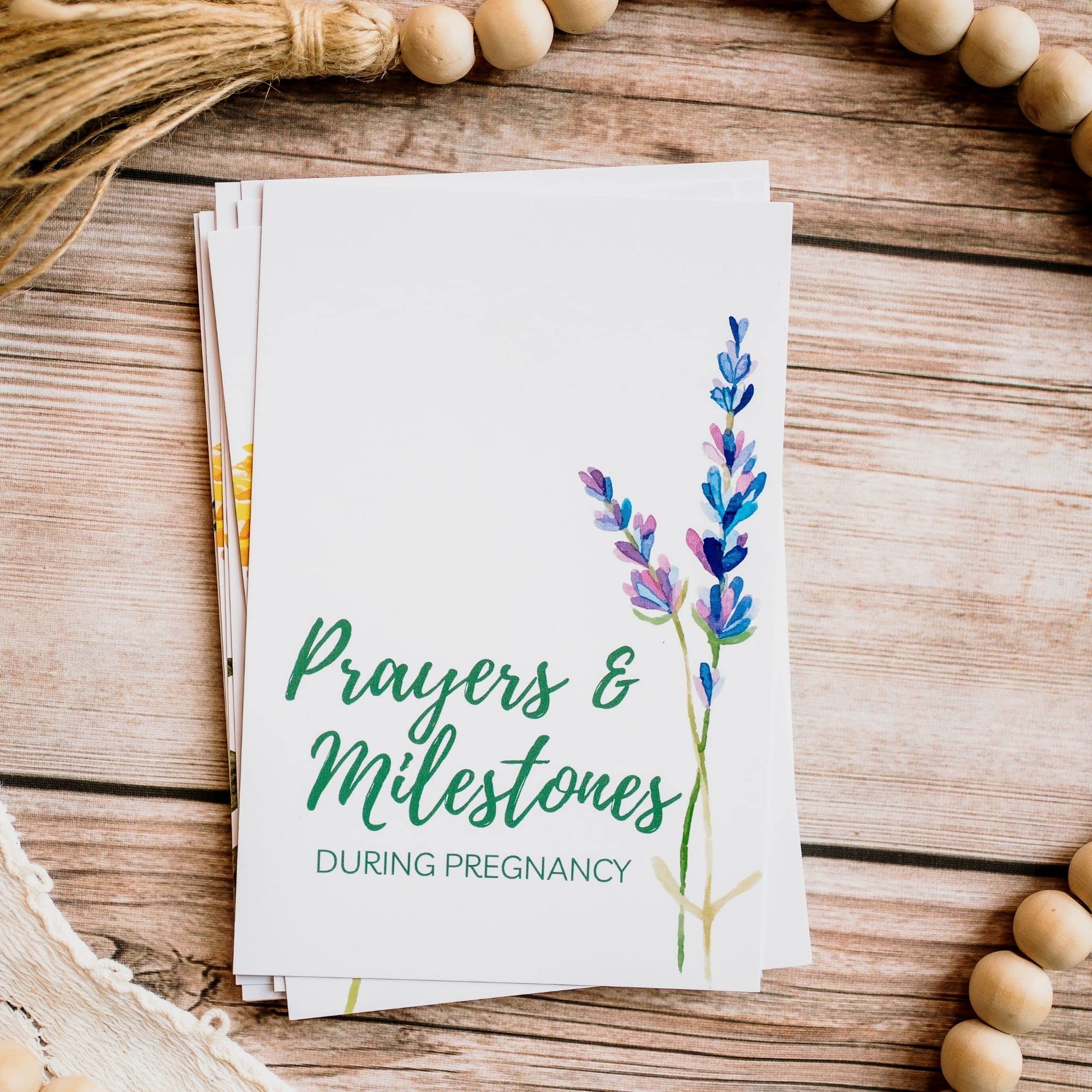 Pregnancy Prayer Cards - Weekly Milestone Cards for Expecting Mother, Congratulations Gift for First Time Mom, Must Haves and Essentials for Mom to Be
