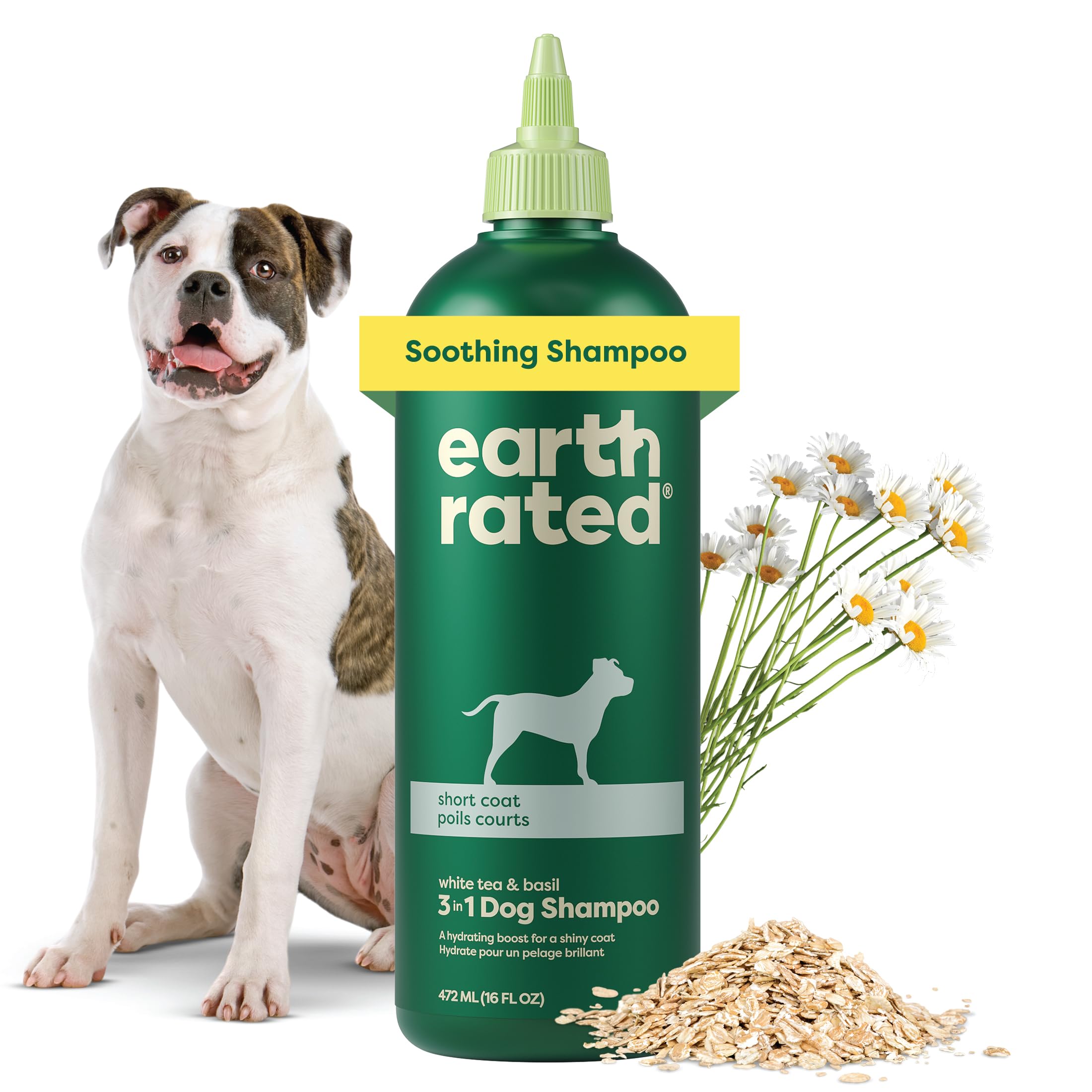 Photo 1 of Earth Rated 3-in-1 Soothing Dog Shampoo and Conditioner, Deodorizing Oatmeal Shampoos for Dogs and Puppies, Great for Smelly Pets, White Tea and Basil Scent, 16 oz