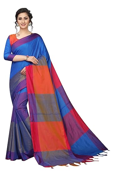 Womens Tassar Silk Saree With Blouse Piece (SA9NAPalluVariaion)