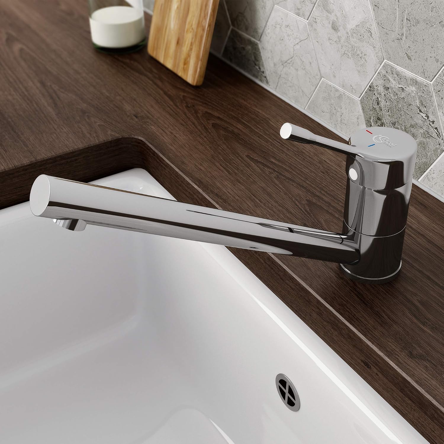Ideal Standard BC292AA Ceralook Ceralook Basin Mixer with Low Spout Swivel Chrome - Image 3