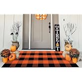 KIhipIoe Orange and Black Outdoor Rug 24