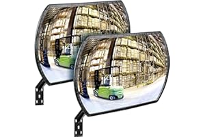 ISOHIT 2 Pcs Garage Parking Indoor Acrylic Convex Security Mirror, 18" x 12" Rectangular Convex Corner Blindspot Mirror with Protective Film for Driveway Traffic