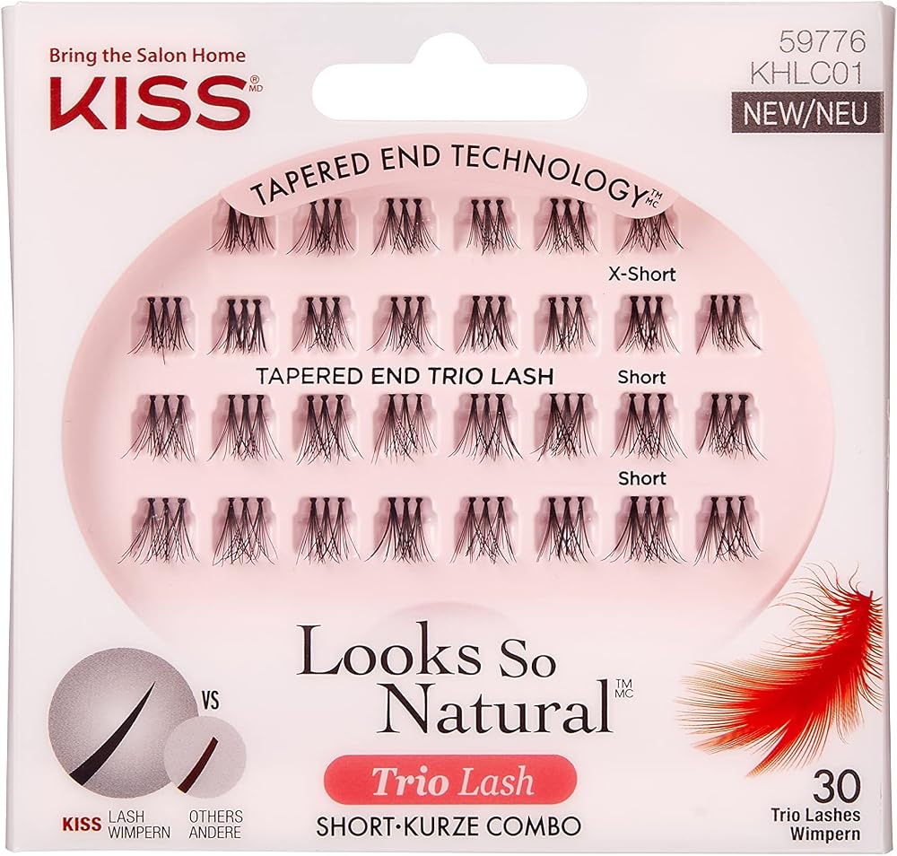 KISS Haute Couture Trio Lashes Short Natural Long Lashes with Glue