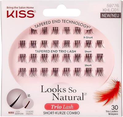 KISS Haute Couture Trio Lashes Short Natural Long Lashes with Glue