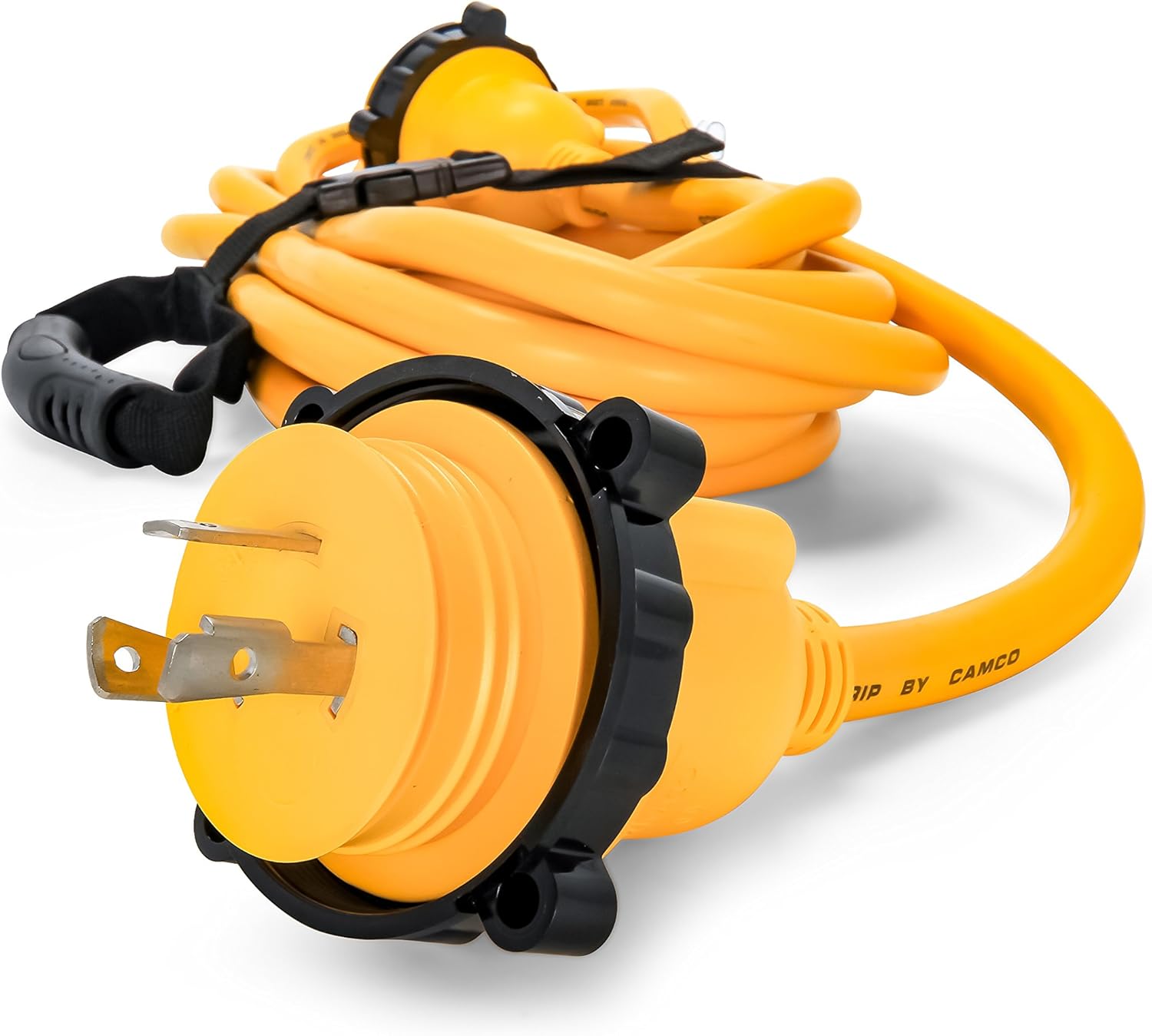 Camco 25’ PowerGrip Marine Extension Cord with 30M/30F Locking Adapter | Allows for Easy Boat Connection to Distant Power Outlets | Built to Last (55611): Automotive