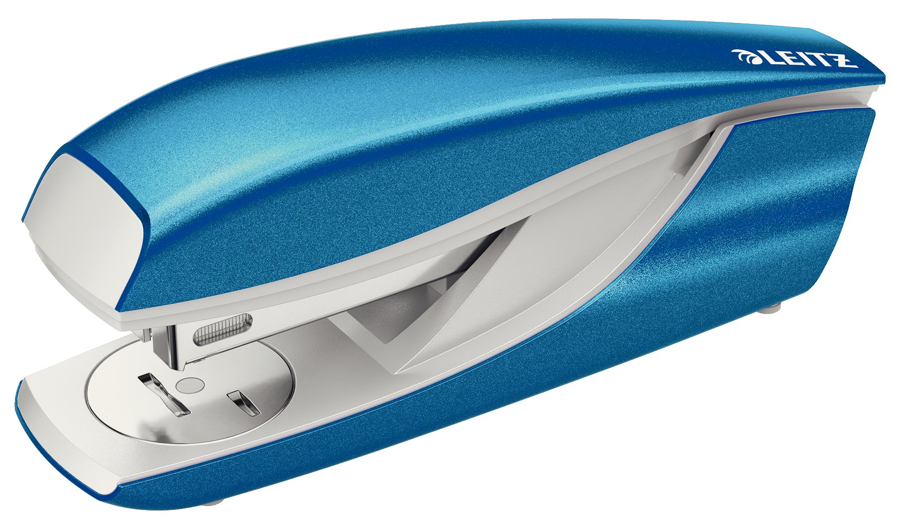 Leitz 5502 Stapler Half Strip Throat 60mm for 26/6 24/6 Capacity 30 Sheets Metallic Blue - Ref 55022036