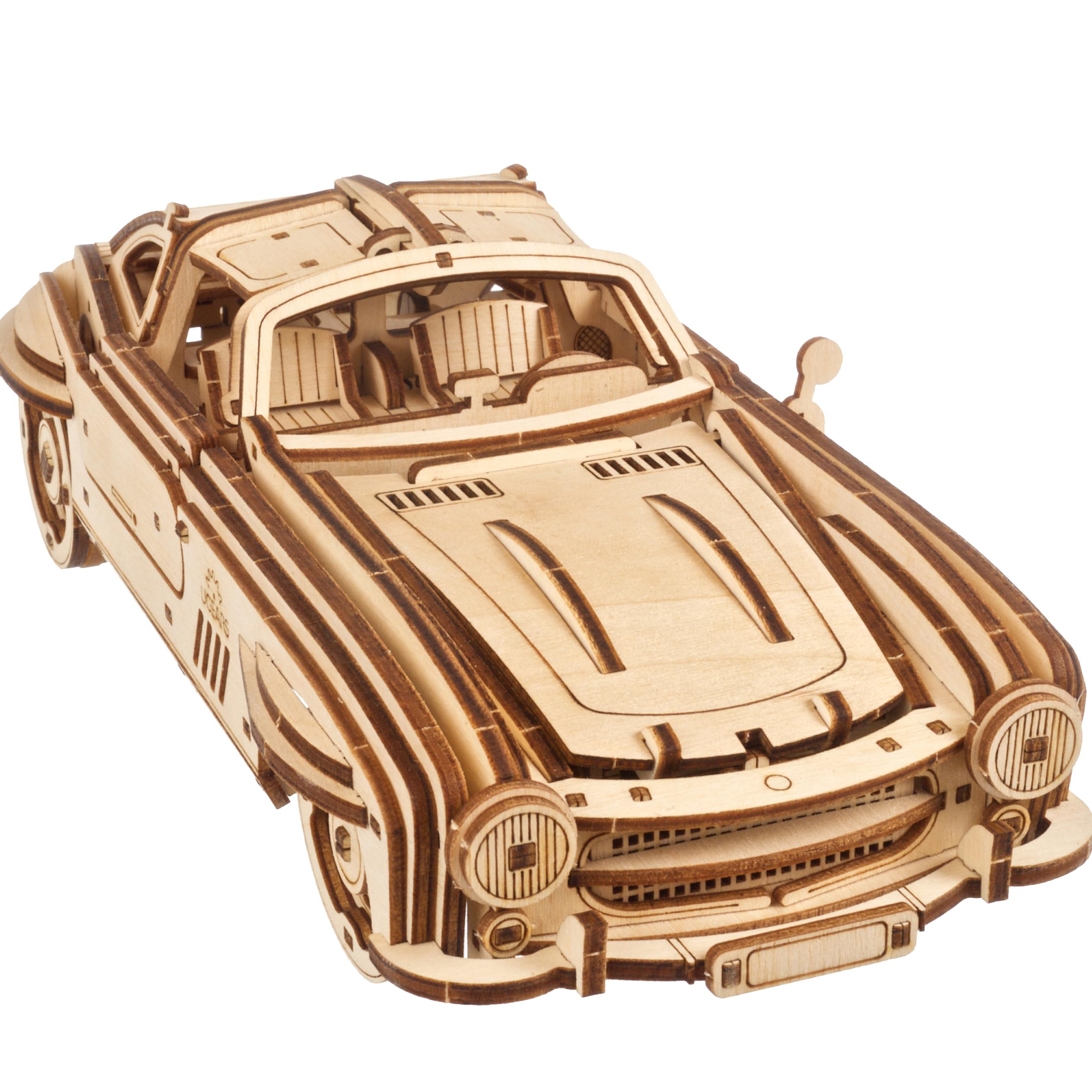UGEARS Winged Sports Coupe 3D Puzzle - 3D Wooden Puzzles for Adults Car Model Kit, Building Wooden Model Kits for Adults to Build - Mechanical Vehicle, Hobbies for Men