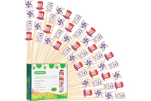CRAFTERLIFE 4th of July Patriotic Cocktail Picks Red White and Blue Toothpicks Fruit Sticks Sandwich Charcuterie Appetizer Skewers, for American Flag Patriotism Election Independence Day Decoration Party Supplies