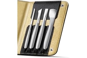 BEZOX 4PCS Pedicure Knife Set for Feet – Professional Ingrown Toenail Blade Tool, Callus Shaver & Foot Peeling Razor with Wid
