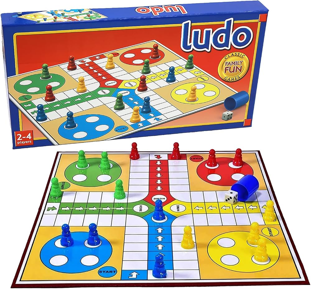 Navoys Classic Ludo Board Game Foldable 36 cm Multicolour Plastic