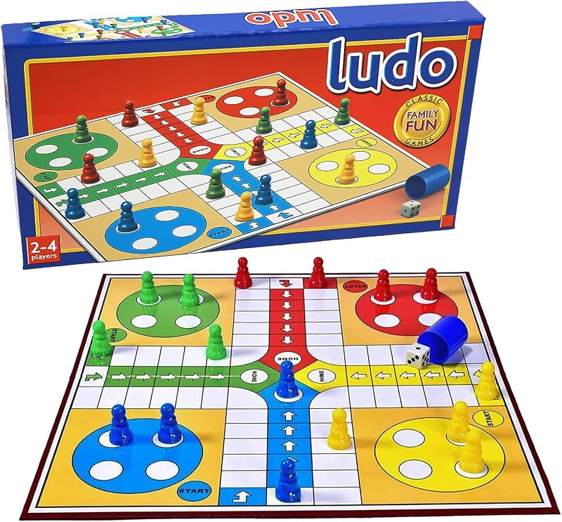 Navoys Classic Ludo Board Game Foldable 36 cm Multicolour Plastic