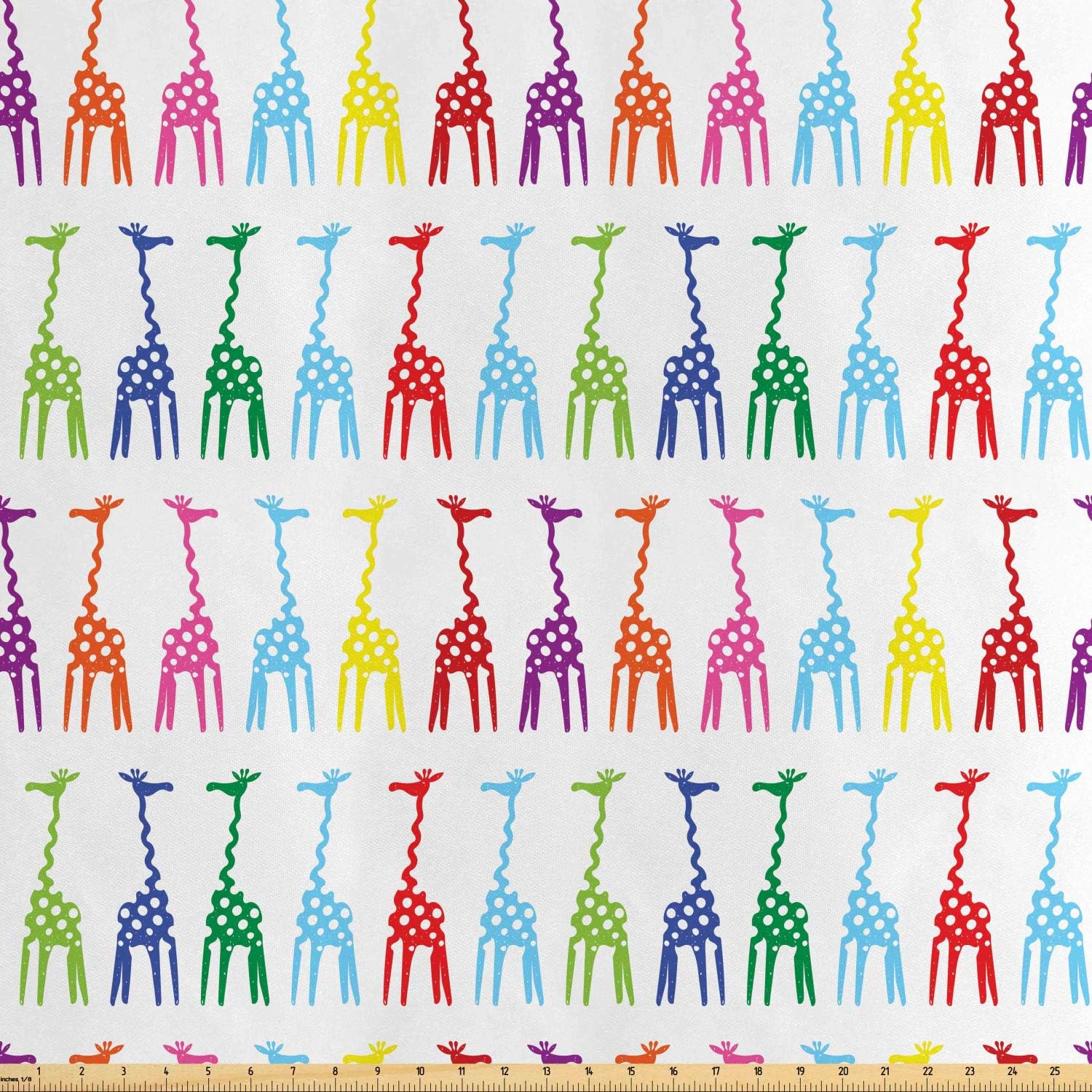 Ambesonne Giraffe Fabric by The Yard, Abstract Dotted