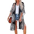 Women's Kimono Swimsuit Coverups Summer Beach Casual Loose Cardigans for Swimwear