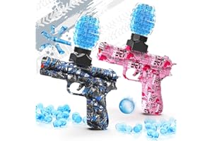 QOGELY Gel Ball Blaster Guns 2 Pack, Small Manual Splat Orby Gun, Splatter Blaster for Adults, Outdoor Activities Shooting Games for Backyard, Garden& Lawn, for Ages 14+ Year Old