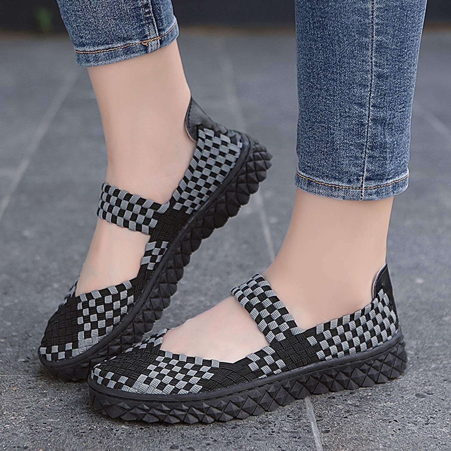Scarpe da Donna Intrecciate Ginnastica Fatte a Mano Sneakers Comfort  Leggero Camminare Elastico Piatto Moda Mocassini Elasticizzati Traspiranti  Scarpe urban-earth.co.uk