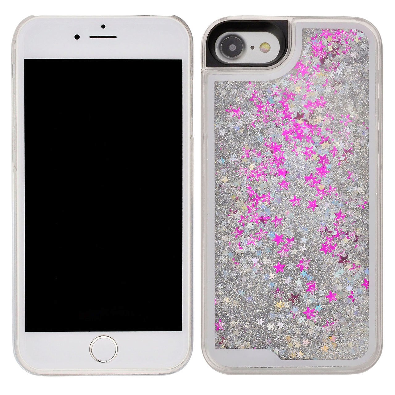 iPhone 7 Liquid Case, Yoption Transparent Plastic 3D Glitter Quicksand Stars Liquid Case for iPhone 7 4.7\