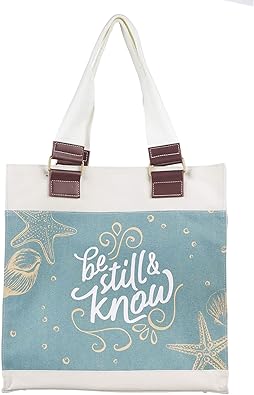 blue canvas tote bag