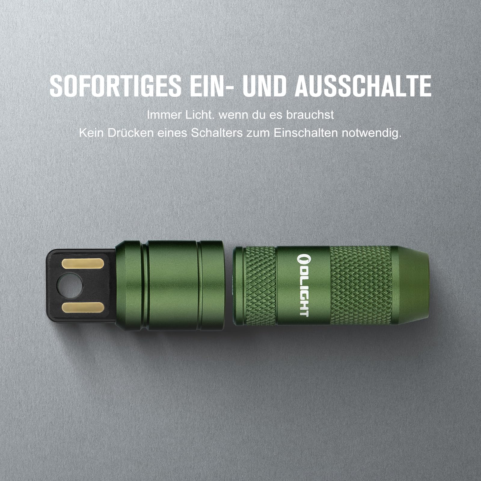 OLIGHT iMini 2 Mini LED USB-Aufladbare Taschenlampe Schlüsselhänger mit magnetischen Basis, 50LM 19,5g EOS Schlüsselbund Handlampe, IPX6 Kleine Flashlight für Camping, Outdoor, Notfälle (OD Green) 4