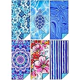 TwoYek 6 Pack Microfiber Thin Beach Towel Lightweight 71x32 Oversized Extra Large Sand Free Towels Quick Dry for Travel Pool Yoga Gym Sports Beach Accessories Vacation Essential Gift