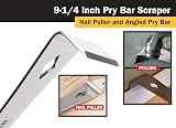 Titan 9-1/4 inch Multi-Purpose Pry Bar Stainless Steel Nail Puller Scraper view 3