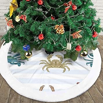 Amazon Com Smartgood Sea Crab Christmas Tree Skirt 48 Inch Rustic