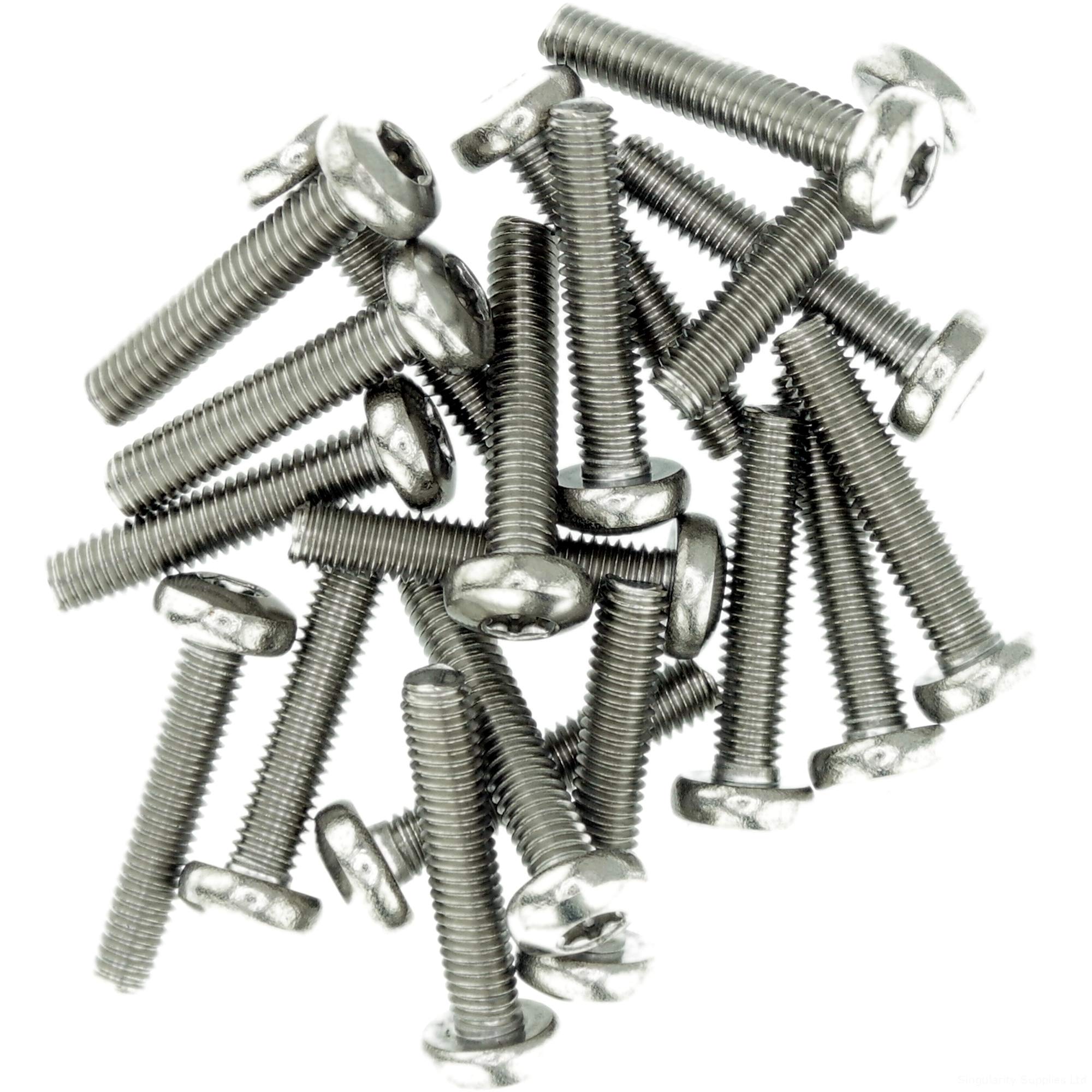 M6 (6mm x 16mm) TX Pan Thread Rolling Screw - Stainless Steel (A2) (Pack of 20)