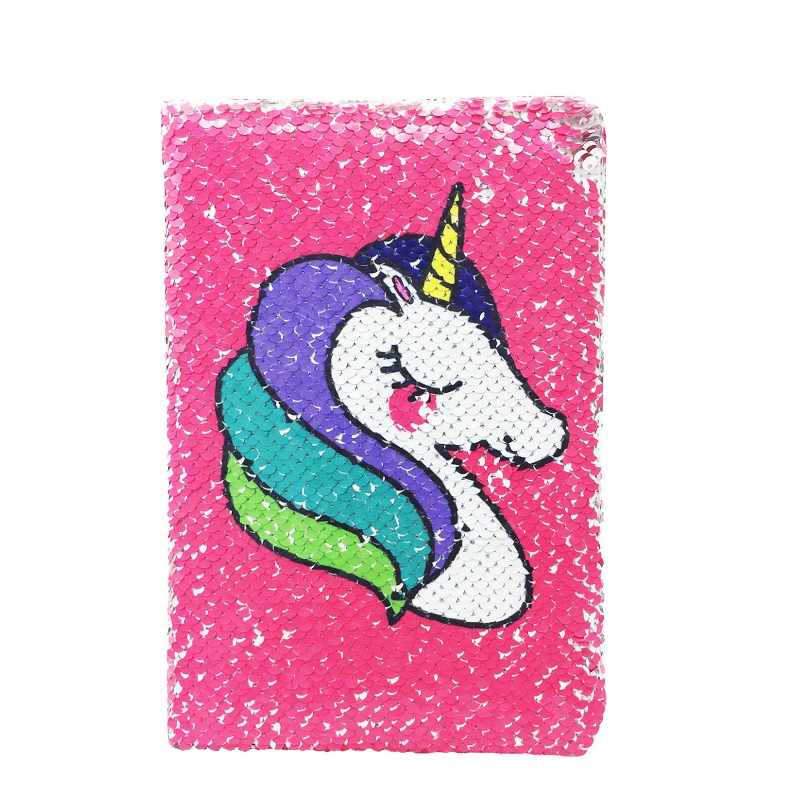 EXERZ Reversible Sequin Notebook A5 Size/Journal, Mermaid Diary/Magic Notepad, for Office/School/Gifting. Fashionable to own, Convenient to Carry and use - Unicorn
