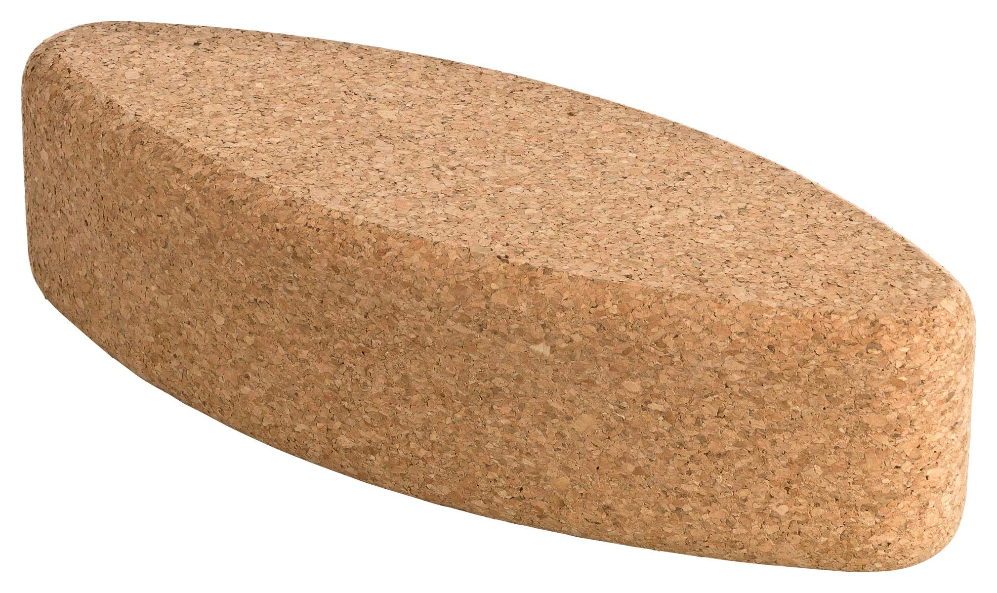 Yoga Block Cork | Yoga Brick Made of 100% Natural Cork | Perfect for Yoga & Pilates Beginners and Pros | Quarter Shape with rounded edges - 23x8x8cm (Yoga Block Egg)