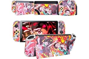 DLseego Switch OLED Skin Wrap Decal Anime Cool Sticker Full Protective Scratch Resistant Vinyl Cover for New Switch Model Game Console Joy Con - Red