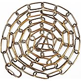 garini 6 Feet Gold Bronze Light Fixture Chain, Adjustable Metal Pendant Chandelier Chain Extension with Detachable Link, Maximum Load is 66 Pounds