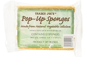 Trader Joe's Pop up Sponges Made from Natural Vegetable Cellulose 12 Sponges, 1 Pack